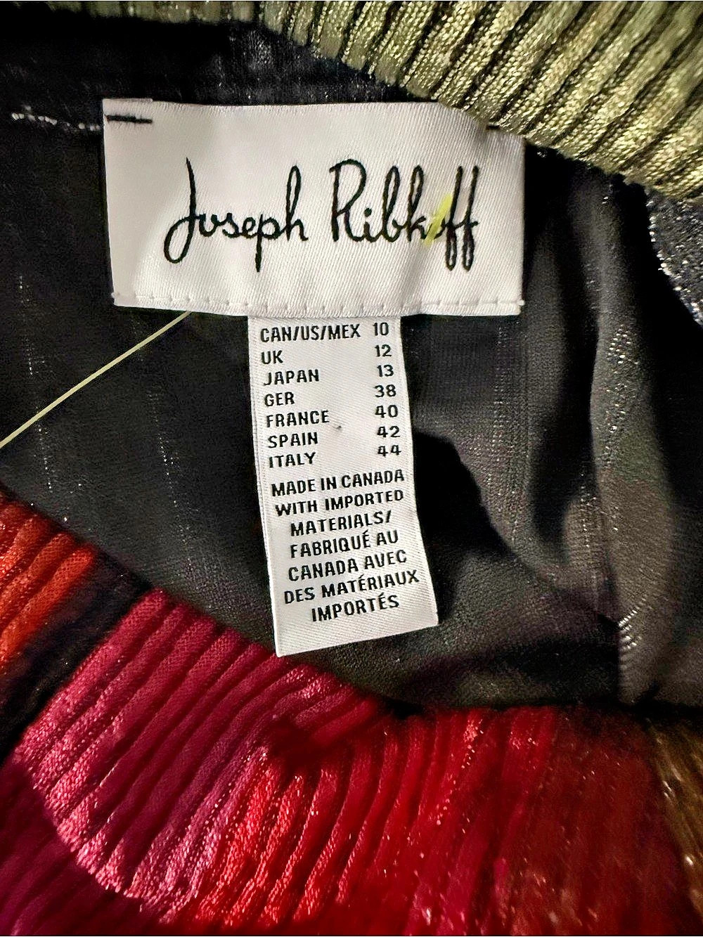 399Joseph Ribkoff Color Block Mini Dress Size Large - Picture 5 of 10